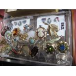 Assorted Vintage and Later Costume Brooches, including Miracle:- One Tray