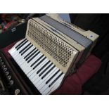 A Hohner Carmen II Accordion, with leather straps (no case).