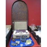 A Mid XX Century Pinnacle Wooden Bagatelle, vintage Vidor 'Lady Anne' cased radio, AA badge