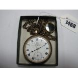 Thos Russell & Son; A Gold Plated Cased Openface Pocketwatch, the signed dial with black Roman