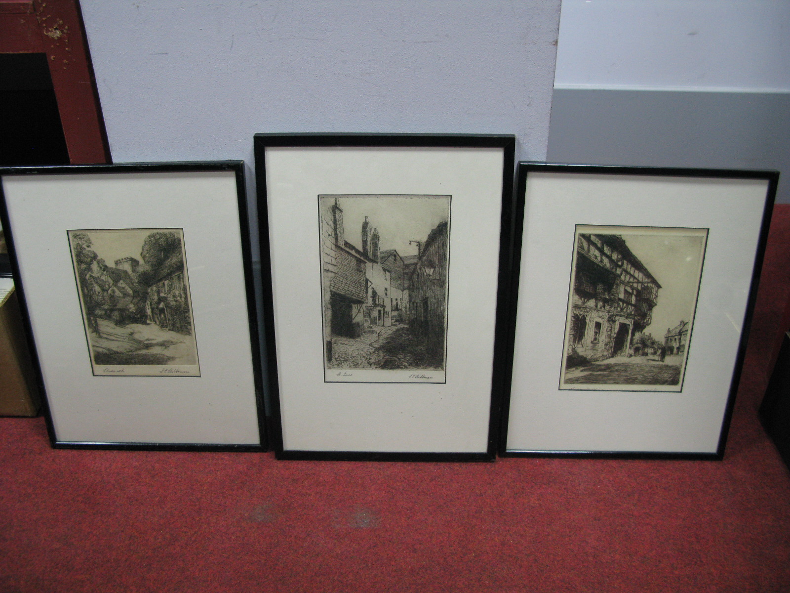 Two South East Asian (?) Souvenir Prints, on material, depicting rural life, (each 44.5 x 40cm ), - Image 6 of 10