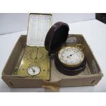 Ansonia Sunwatch, in original box; together with a Redfearn's Sheffield pocket barometer, in
