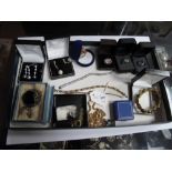 A Collection of Assorted Costume Jewellery, including line bracelet stamped "925", further