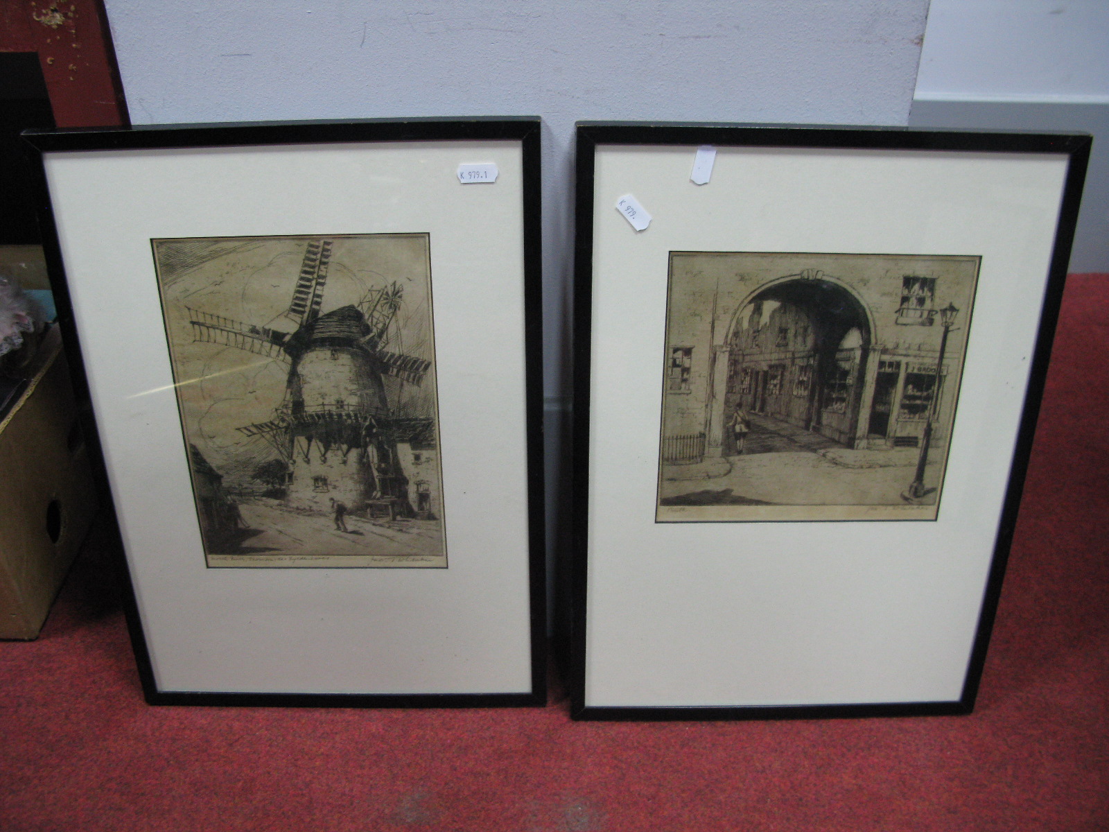 Two South East Asian (?) Souvenir Prints, on material, depicting rural life, (each 44.5 x 40cm ), - Image 5 of 10