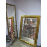 Two Gilt Framed Rectangular Wall Mirrors.