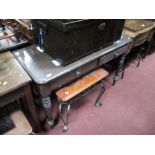 A XIX Century Painted Side Table, with rectangular top and two small drawers.