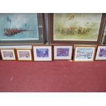 Terry Gorman, Four Prints of Sheffield, signed in mounts; together with four George Cunningham