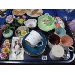 Susie Cooper Coffee Ware, Italian wall plaque, posies, Herend leaf shape dish, etc:- One Tray