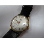 Rone; A 9ct Gold Cased Gent's Wristwatch, the signed dial with Arabic numerals, centre seconds and