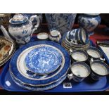 Booths 'Real Old Willow' Coffee Service, of twenty-one pieces, Spode 'Italian', etc:- One Tray
