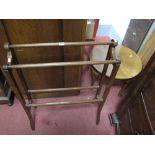 An Early XX Century Mahogany Towel Rail; together with a mid XX Century coffee table. (2)