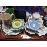 Commemorative Mugs, Wedgwood Jasperware, etc:- One Tray