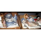 Victorian Dinnerwares, (tureens, meat plates, etc), further pottery, modern porcelain dolls,