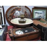 An Edwardian Inlaid Mahogany Bevelled Oval Wall Mirror, circular wall mirror, reproduction