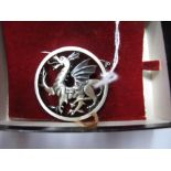 George Tarratt; A Hallmarked Silver Brooch, of openwork dragon design, stamped makers mark and