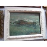 Arundel (J), Rocky Coastal Landscape, oil on board, signed lower right, 39 x 53cm.
