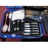 Decorative Pair of Berry Spoons, in fitted case, hallmarked silver coffee bean knop spoons, tea