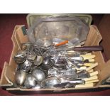 Cutlery, table knives, forks, teaspoons, trays etc:- One Box