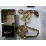 "925" Gilt Chain, suspending openwork pendant, "925" gilt bracelet, 'A' pendant, micromosaic cross