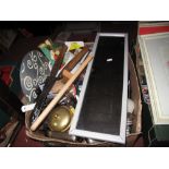 Records, prints, books, kitchenware, etc:- Two Boxes