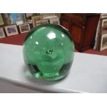 A XIX Century Glass Dump Paperweight, with vase and flower inset, 8.5cm high.