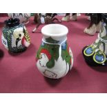 A Moorcroft Pottery Vase, decorated with Three French Hens design from the Twelve Days of