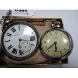 A Chester Hallmarked Silver Cased Openface Goliath Pocketwatch, the dial signed "L. Baker Leeds",