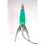 A Mathmos Vintage Style Lava Lamp Formed as a Rocket, 50.5cm high.