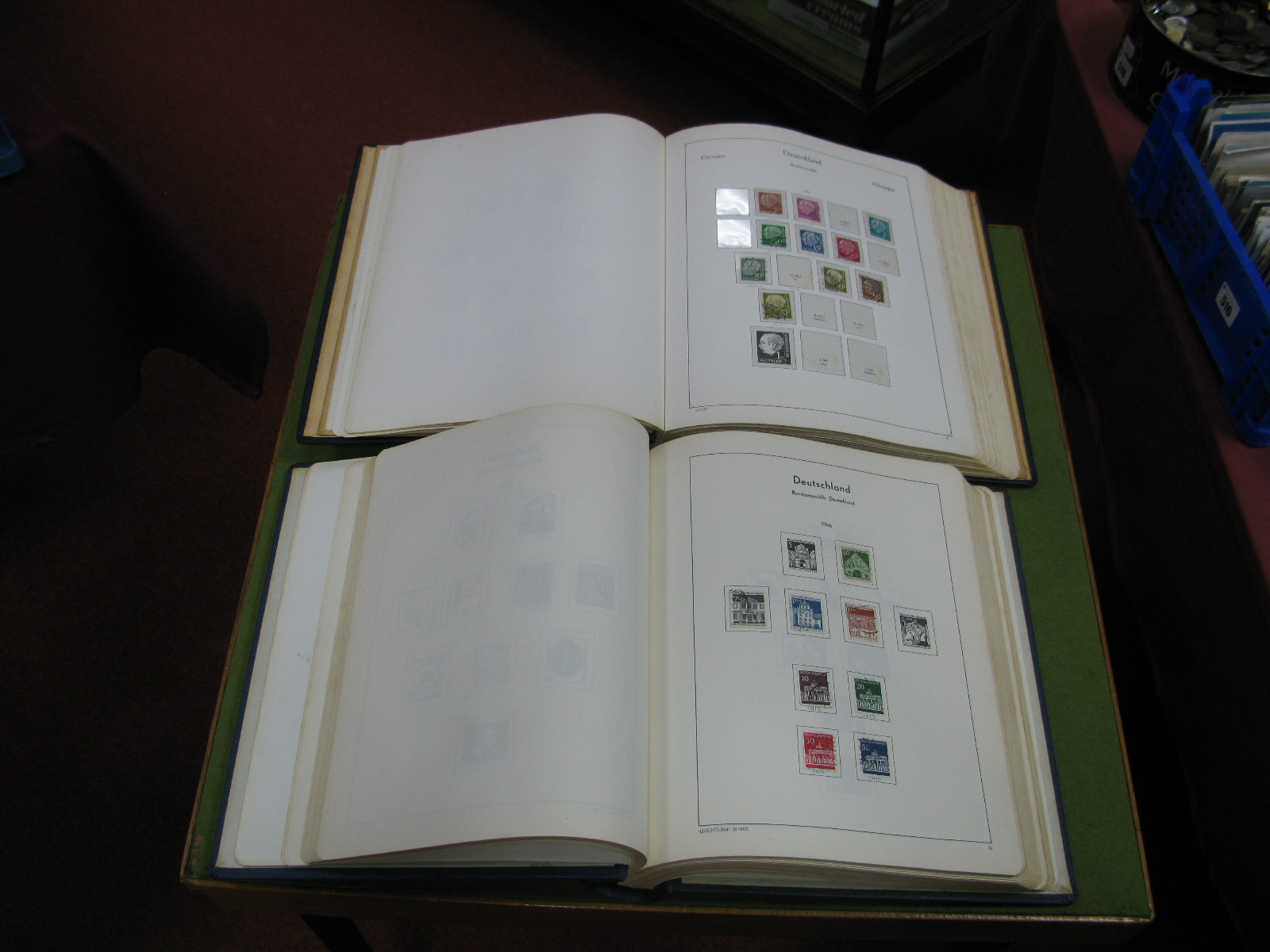 Two Stamp Albums, containing a sparse collection of West German Stamps from 1951, mainly fine used.
