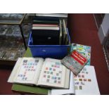 A Box Containing Thirteen Albums And Folders, mainly GB and Commonwealth stamps used and mint,