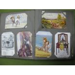 An Early XX Century Picture Postcard Album, containing a varied selection of humorous, Bamforth '