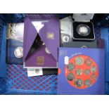 Four Royal Mint Coin Sets 1970, 1980, 1981, 2004 (BU), A Royal mint presentation pack Charles