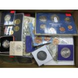 A 2007 United States Mint Proof Set. A USA gold plated Statehood Quarter Dollars Collection. A