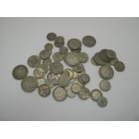 Approximately Two Pounds Seventy Five Pence, (total face value) (329g) of pre 1947 silver coins,