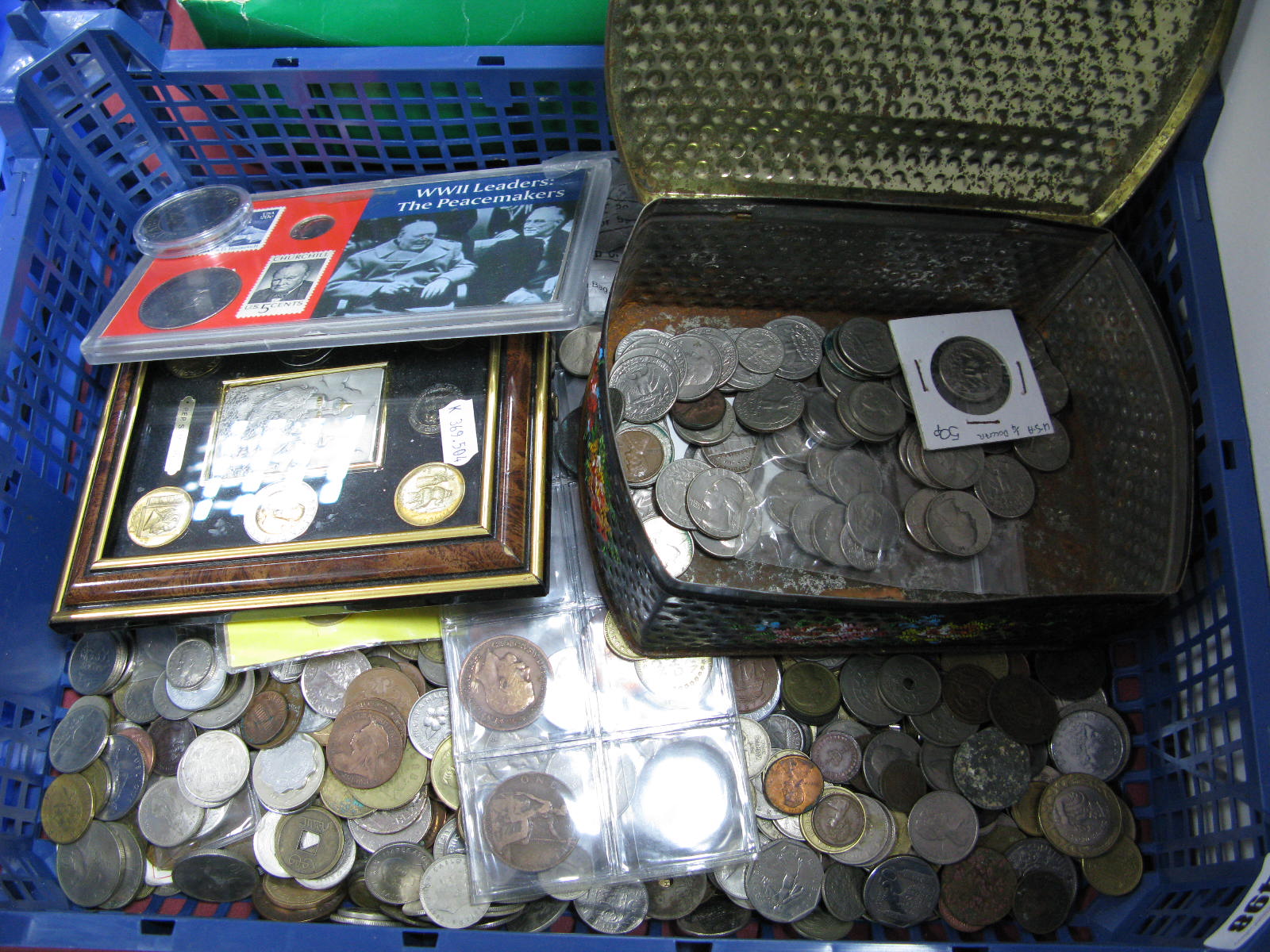 A Quantity of All World Base Metal Coinage, sometimes redeemable (over 10 U.S dollars in quarters