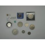 A 1879 United States Morgan Silver Dollar Coin, a Royal Mint London 2012 silver fifty pence coin (