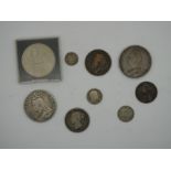 Crowns: 1890 and 1892; both are fine, other coins.