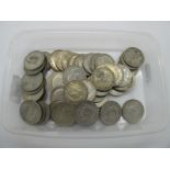 Five Pounds and Twenty Pence (Total Face value), of pre 1947 silver florin coins.