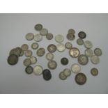 Five Shillings, 16 Sixpences and 21 Silver Threepences, all pre-1947 and regularly pre-1920. Higher
