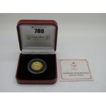 A Cased Pobjoy Mint 2007 Isle of Man .999 Gold One Fifth Ounce Crown Coin, Centenary of Scouting,