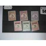 Australia Stamps, 1929 "Roos" S.G. 107, 108 and 110 with 1931-36, S.G. 1365-1385 optd. specimen