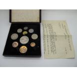 A Cased Royal Mint 1951 Festival of Britain Proof Coin Set, (ten coins); together with a letter from