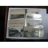Twenty Five Early XX Century Postcards of English Smaller Railway Station, all black and white