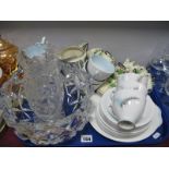 A Heavy RCR Lead Crystal Fruit Bowl, lead crystal vase, Royal Standard china tea service and a