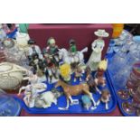 Italian Pottery Military Figures, Sylvac horse (damaged), other figures:- One Tray