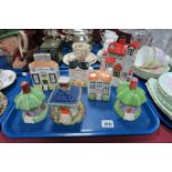 XIX Century Style Cottages, money box, pastille burners:- XIX Century style Staffordshire flat