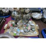 A Collection of Assorted Keyrings and a stand:- One Tray