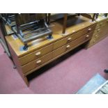 Teak Six Drawer Dressing Table.