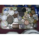 Wedgwood, Wren, Falcon and many other trinket/pill boxes:- One Tray