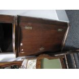 A Late XVIII Century Oak Flat Fronted Corner Cupboard, with 'H' hinges and three internal shelves.